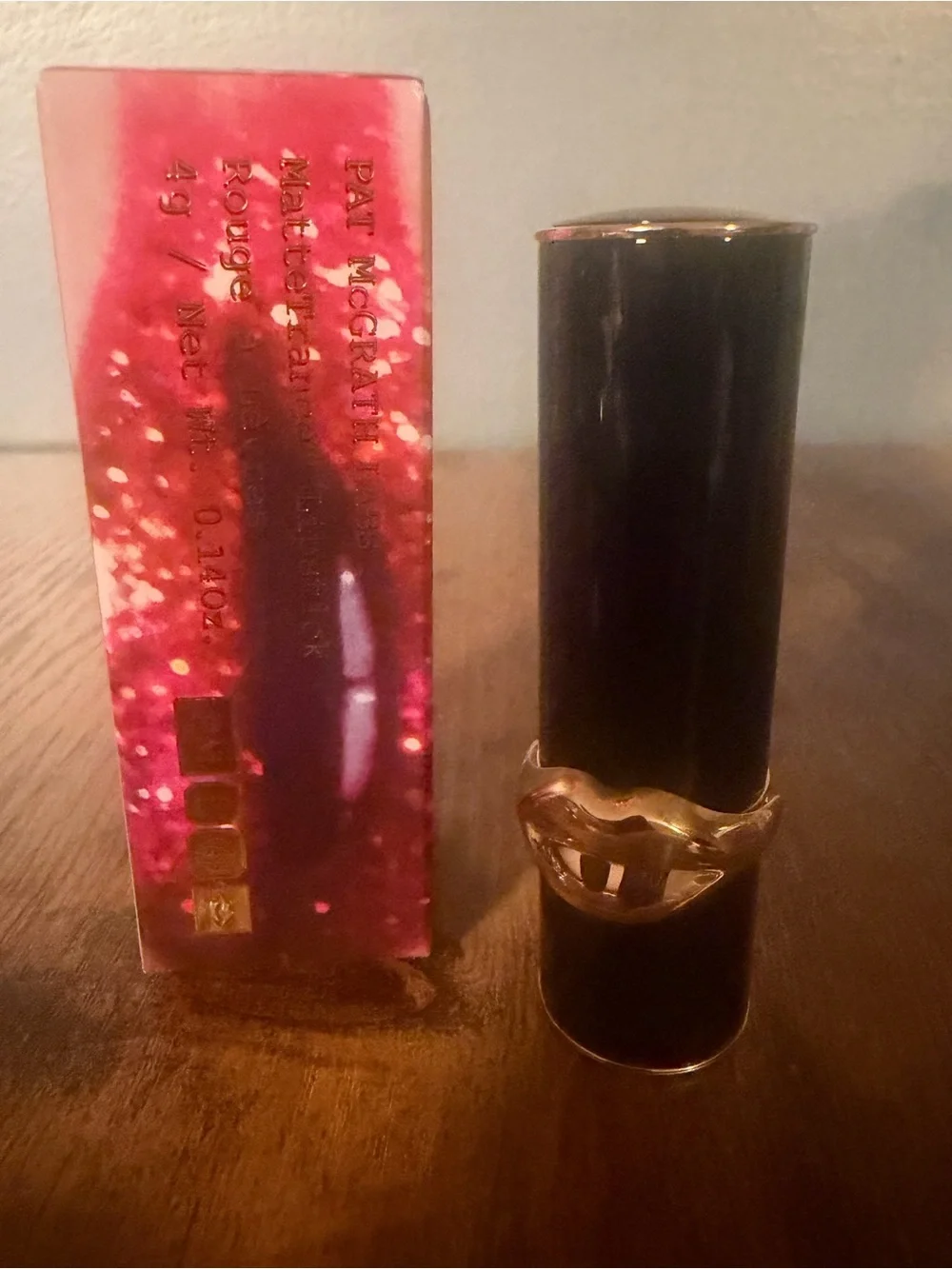 Pat McGrath Labs MatteTrance Lipstick in Nude Venus #190- Black/Gold Lips Case